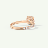 2.0 CT Cushion Cut Pave Lab-Grown Diamond Engagement Ring