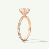 2.0 CT Cushion Cut Pave Lab-Grown Diamond Engagement Ring
