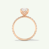 2.0 CT Cushion Cut Pave Lab-Grown Diamond Engagement Ring