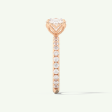 2.0 CT Cushion Cut Pave Lab-Grown Diamond Engagement Ring