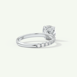 2.0 CT Cushion Cut Pave Lab-Grown Diamond Engagement Ring
