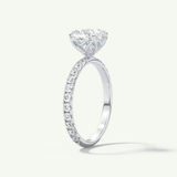2.0 CT Cushion Cut Pave Lab-Grown Diamond Engagement Ring