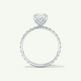 2.0 CT Cushion Cut Pave Lab-Grown Diamond Engagement Ring