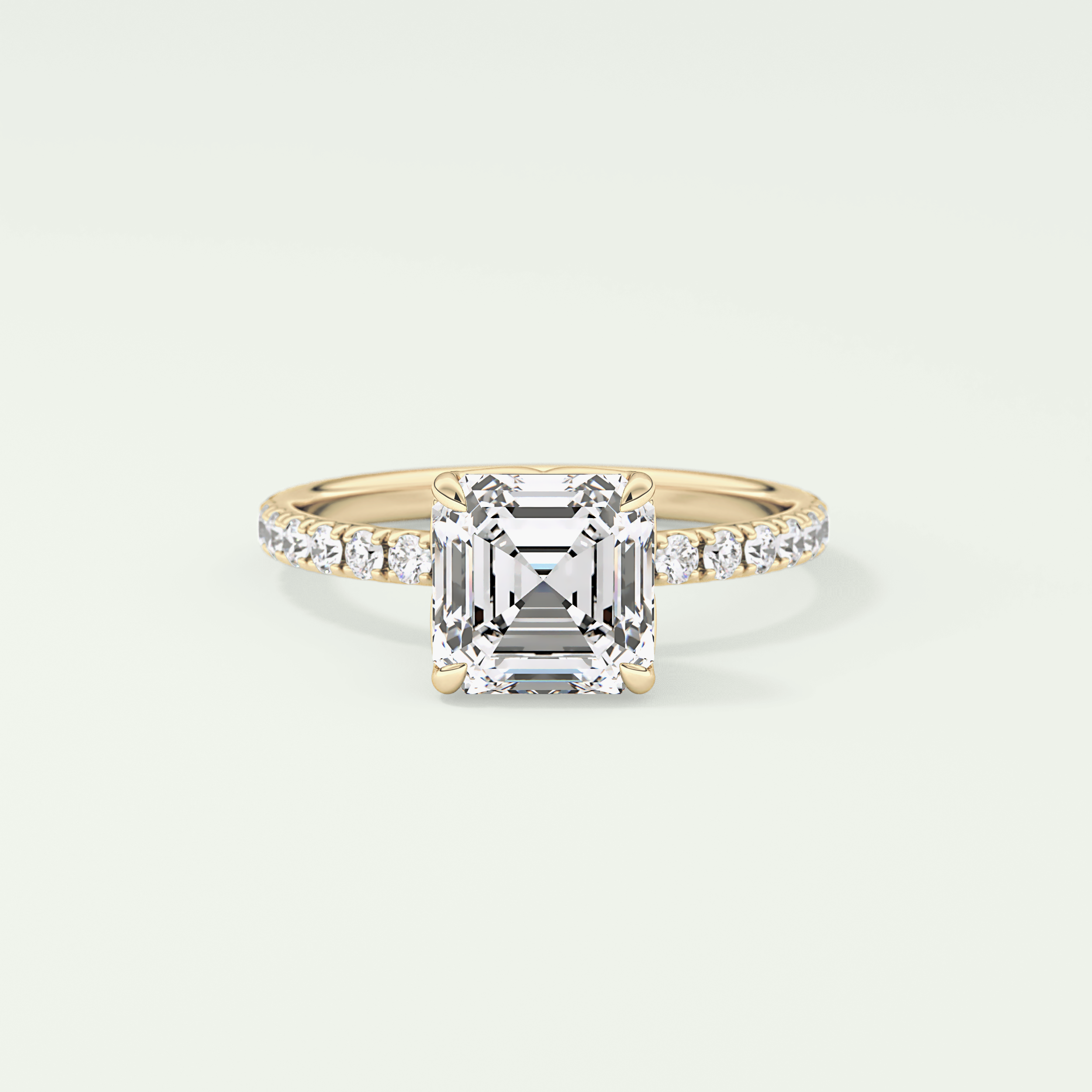2.0 CT Asscher Cut Pave Lab-Grown Diamond Engagement Ring 1