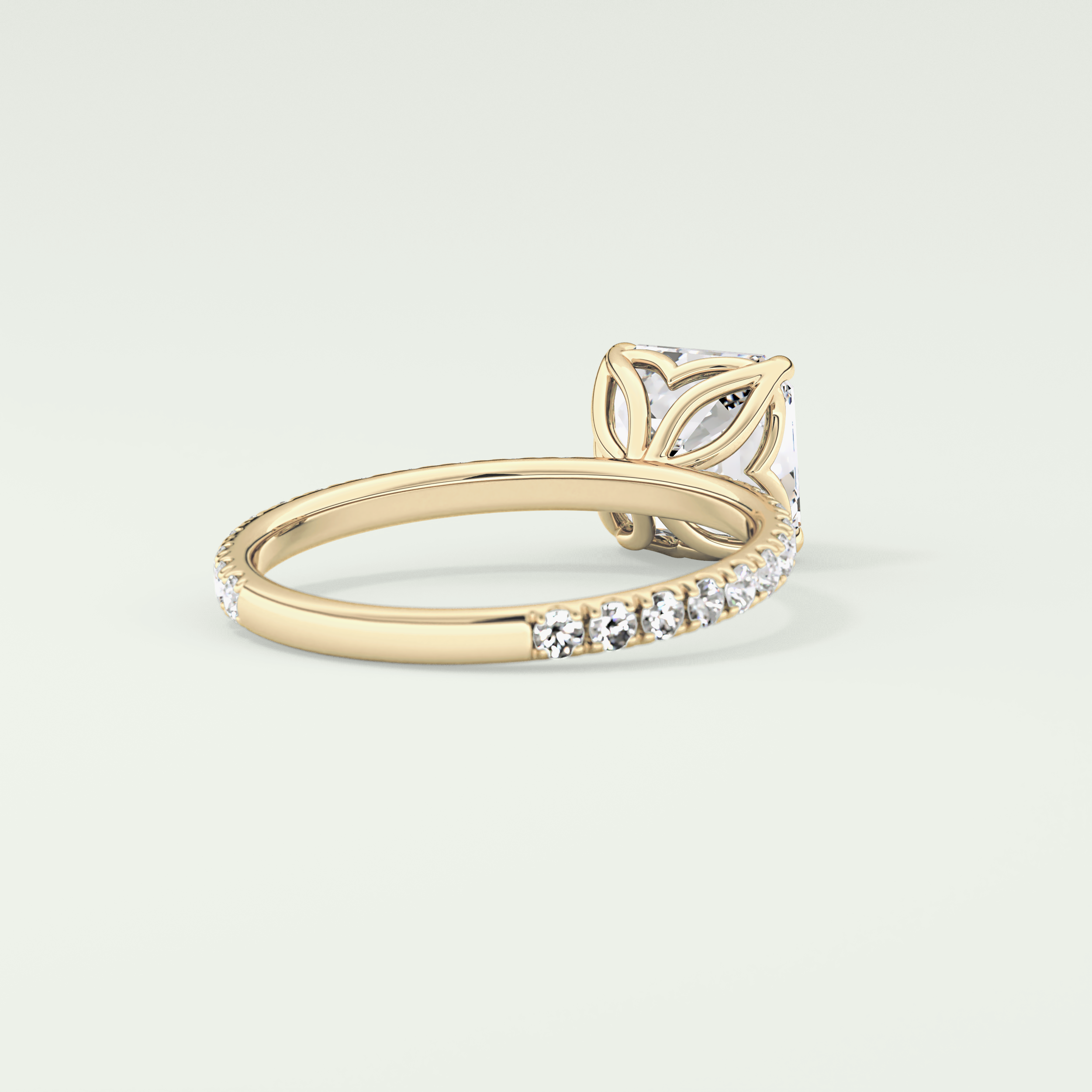 2.0 CT Asscher Cut Pave Lab-Grown Diamond Engagement Ring 2