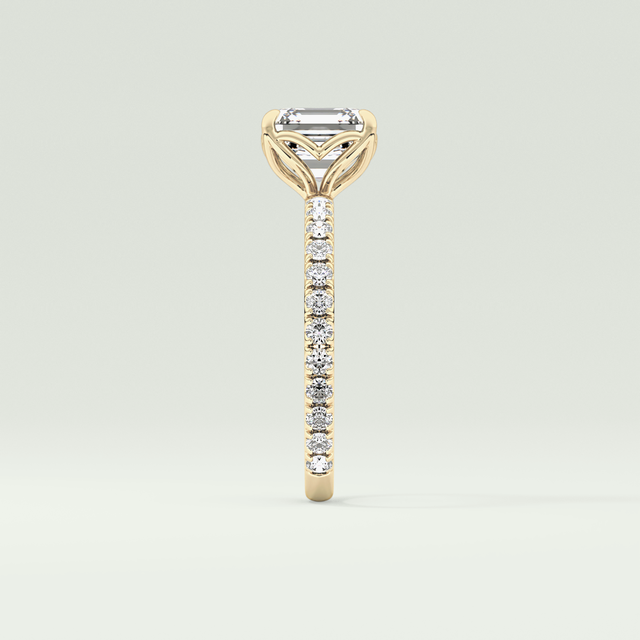 2.0 CT Asscher Cut Pave Lab-Grown Diamond Engagement Ring 4