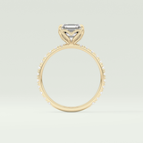 2.0 CT Asscher Cut Pave Lab-Grown Diamond Engagement Ring 6