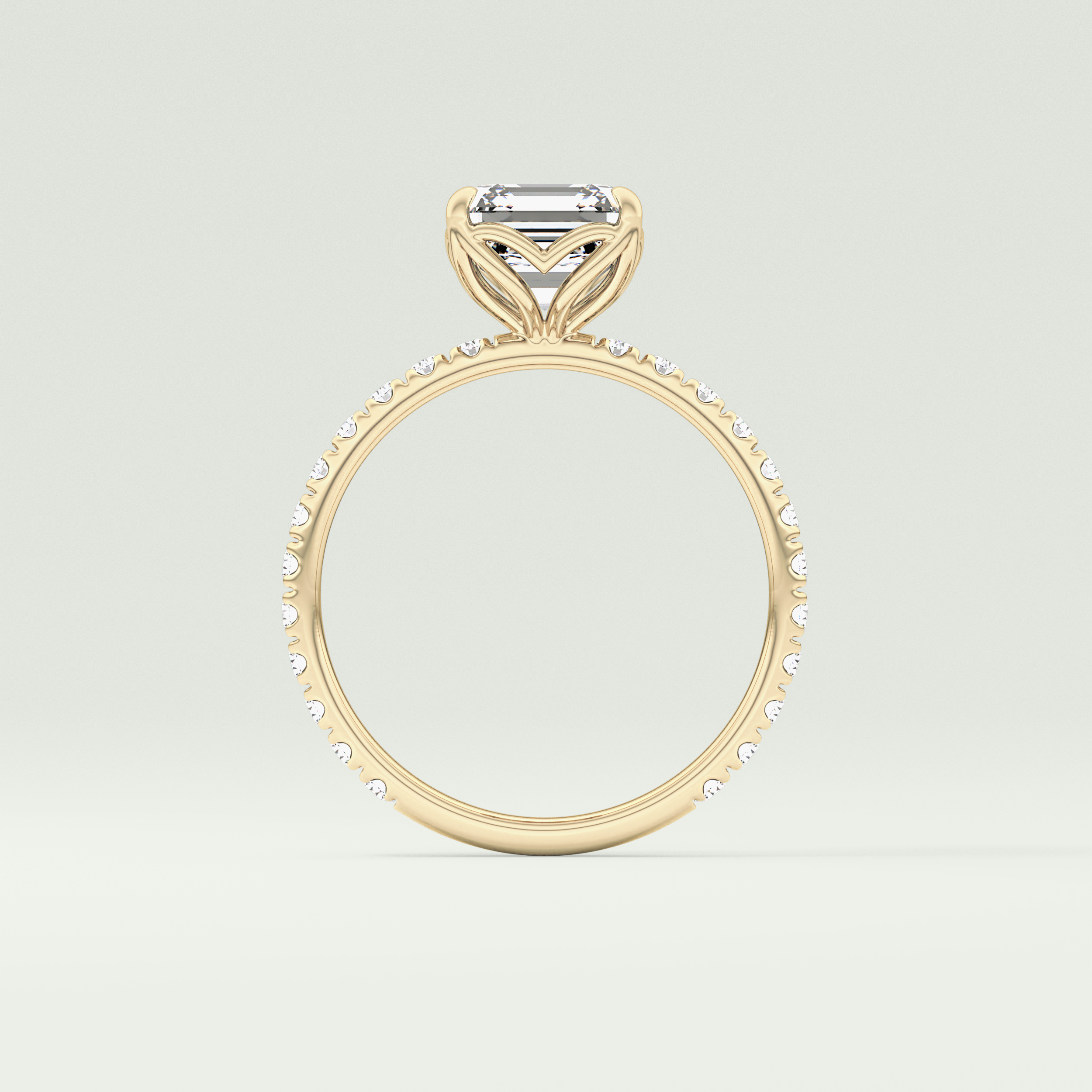 2.0 CT Asscher Cut Pave Lab-Grown Diamond Engagement Ring 6