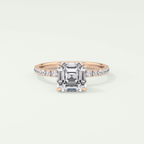 2.0 CT Asscher Cut Pave Lab-Grown Diamond Engagement Ring 7