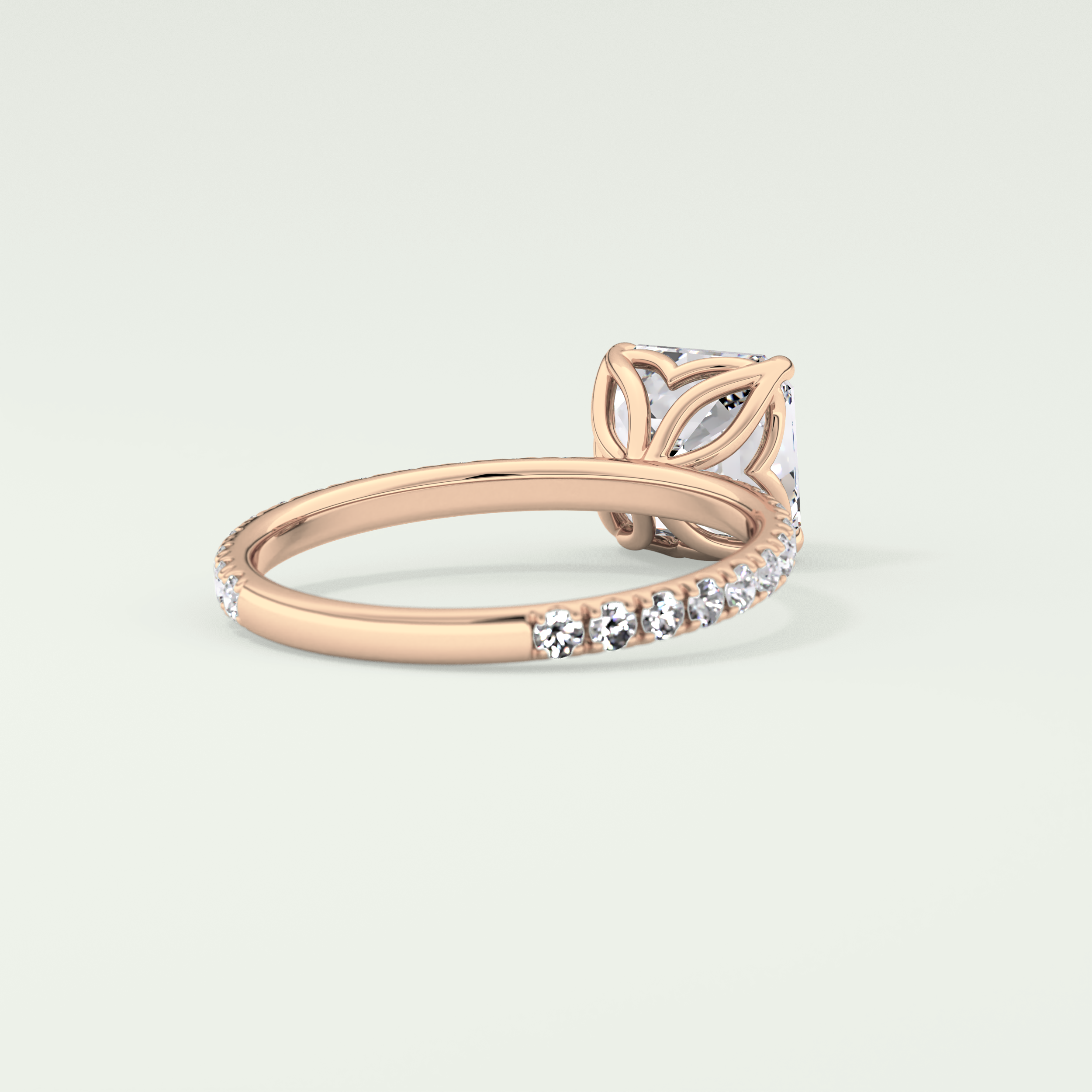 2.0 CT Asscher Cut Pave Lab-Grown Diamond Engagement Ring 8