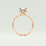2.0 CT Asscher Cut Pave Lab-Grown Diamond Engagement Ring 12