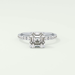 2.0 CT Asscher Cut Pave Lab-Grown Diamond Engagement Ring 13