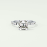 2.0 CT Asscher Cut Pave Lab-Grown Diamond Engagement Ring 13