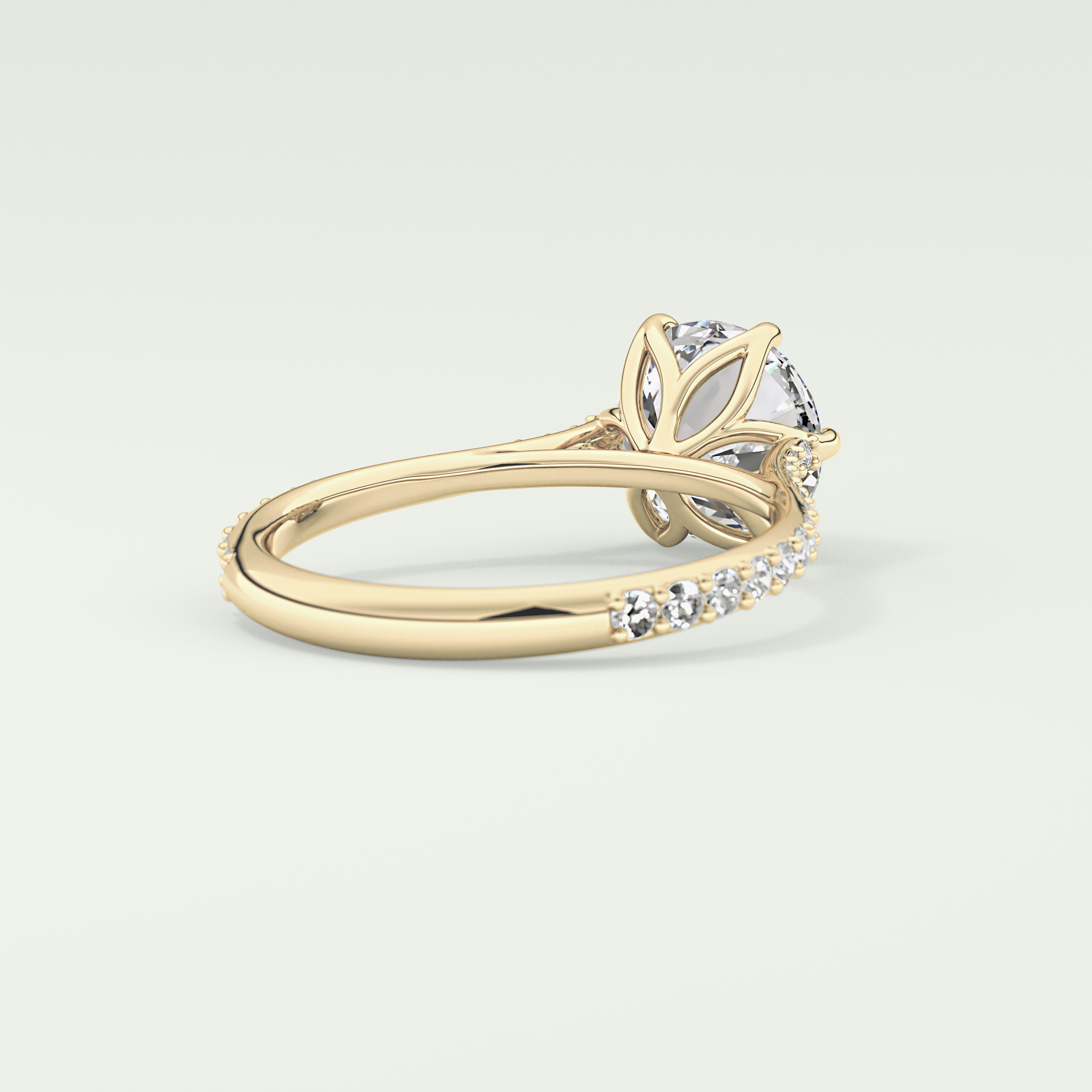 2.0 CT Round Cut Pave Style Lab-Grown Diamond Engagement Ring 2