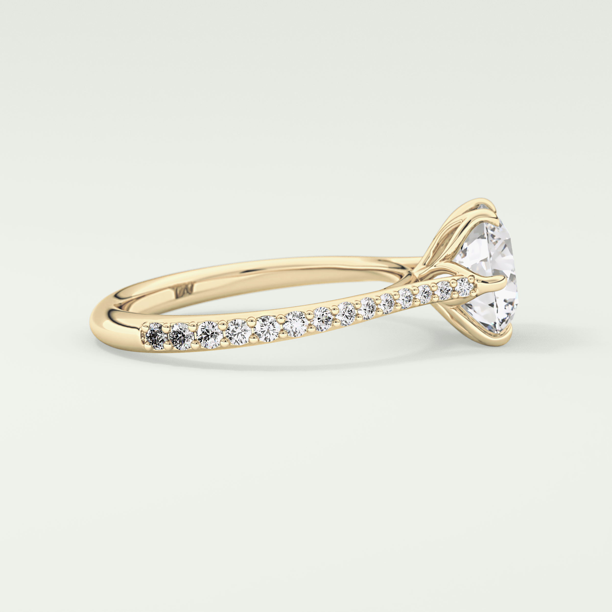 2.0 CT Round Cut Pave Style Lab-Grown Diamond Engagement Ring 3