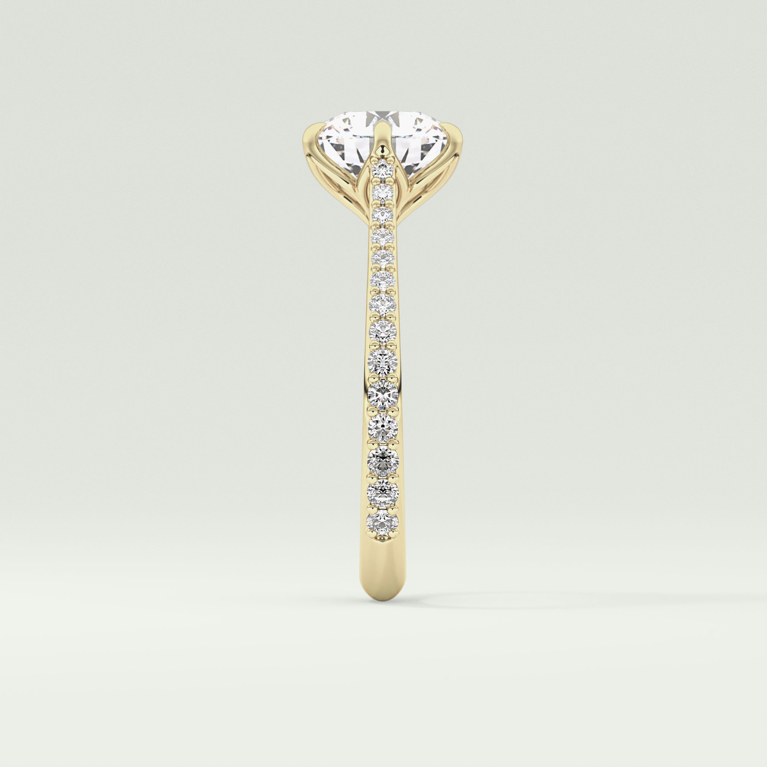 2.0 CT Round Cut Pave Style Lab-Grown Diamond Engagement Ring 4