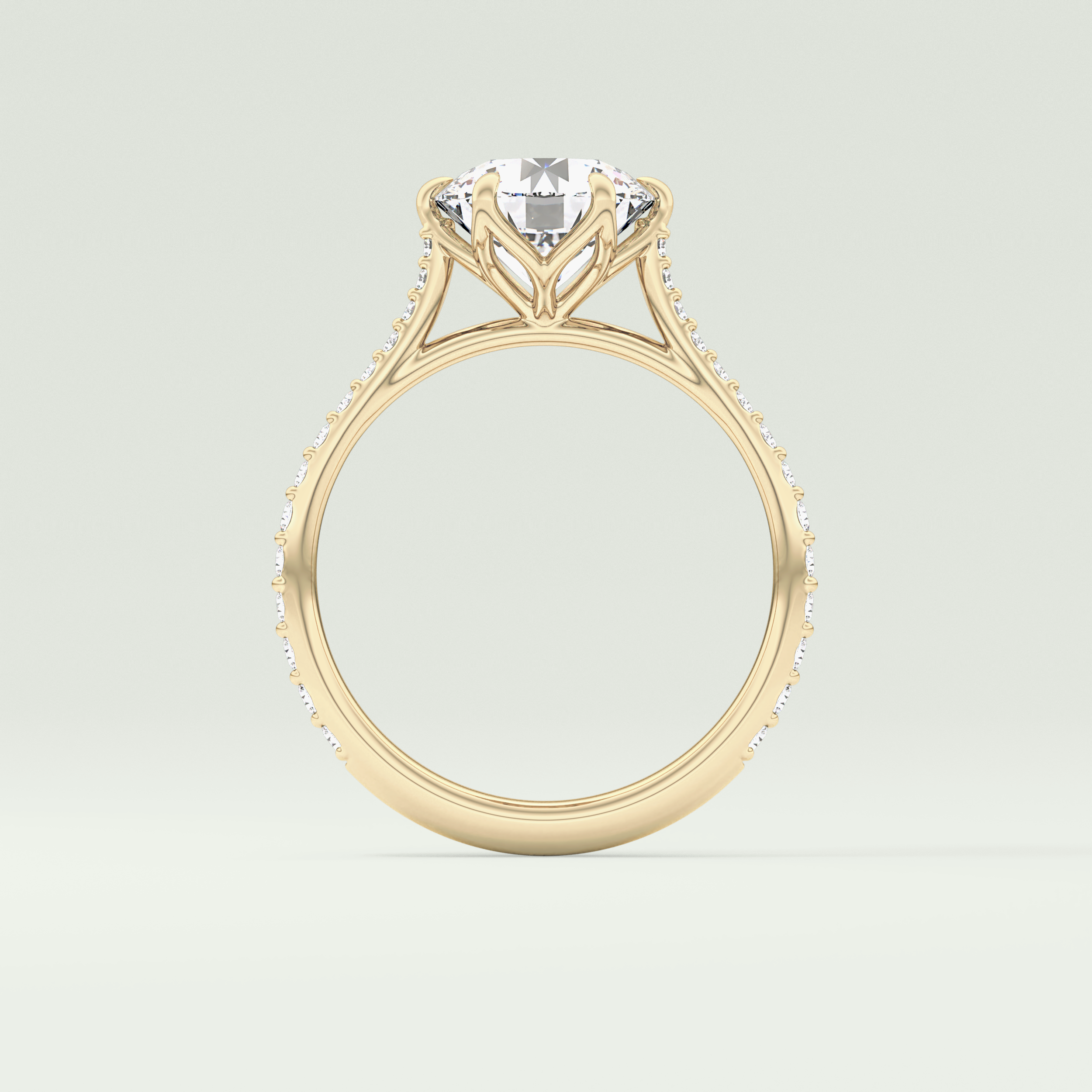 2.0 CT Round Cut Pave Style Lab-Grown Diamond Engagement Ring 6