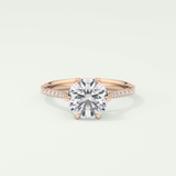 2.0 CT Round Cut Pave Style Lab-Grown Diamond Engagement Ring 7