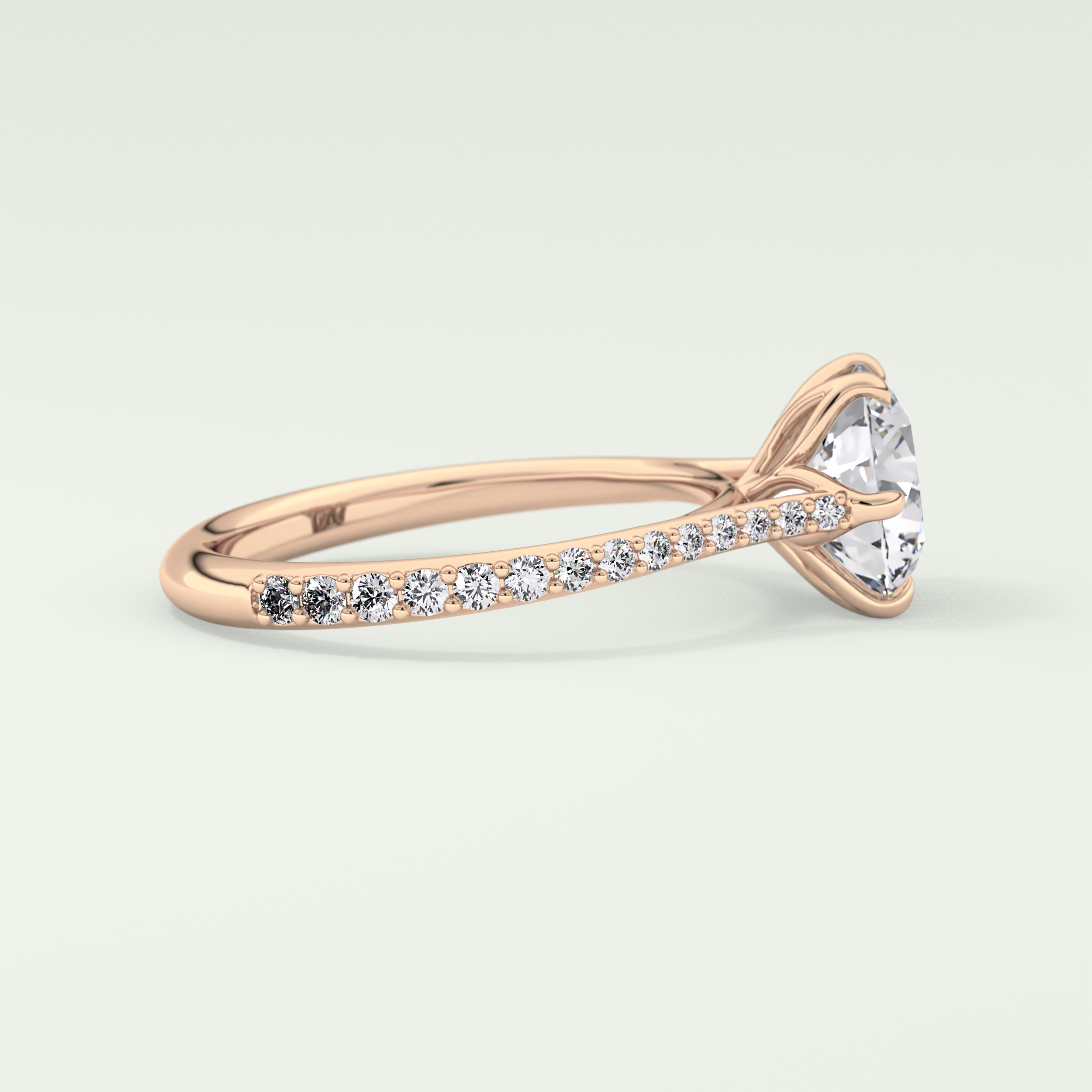 2.0 CT Round Cut Pave Style Moissanite Engagement Ring