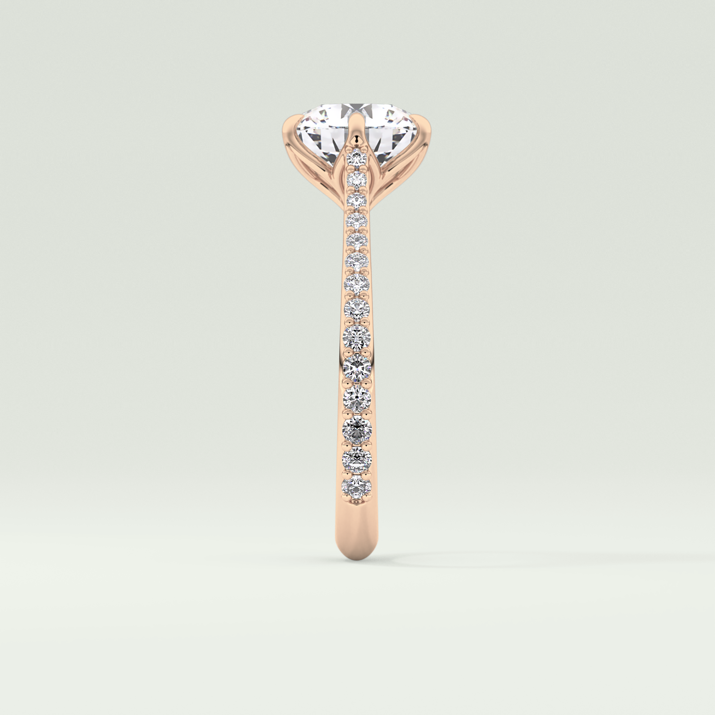 2.0 CT Round Cut Pave Style Lab-Grown Diamond Engagement Ring 10