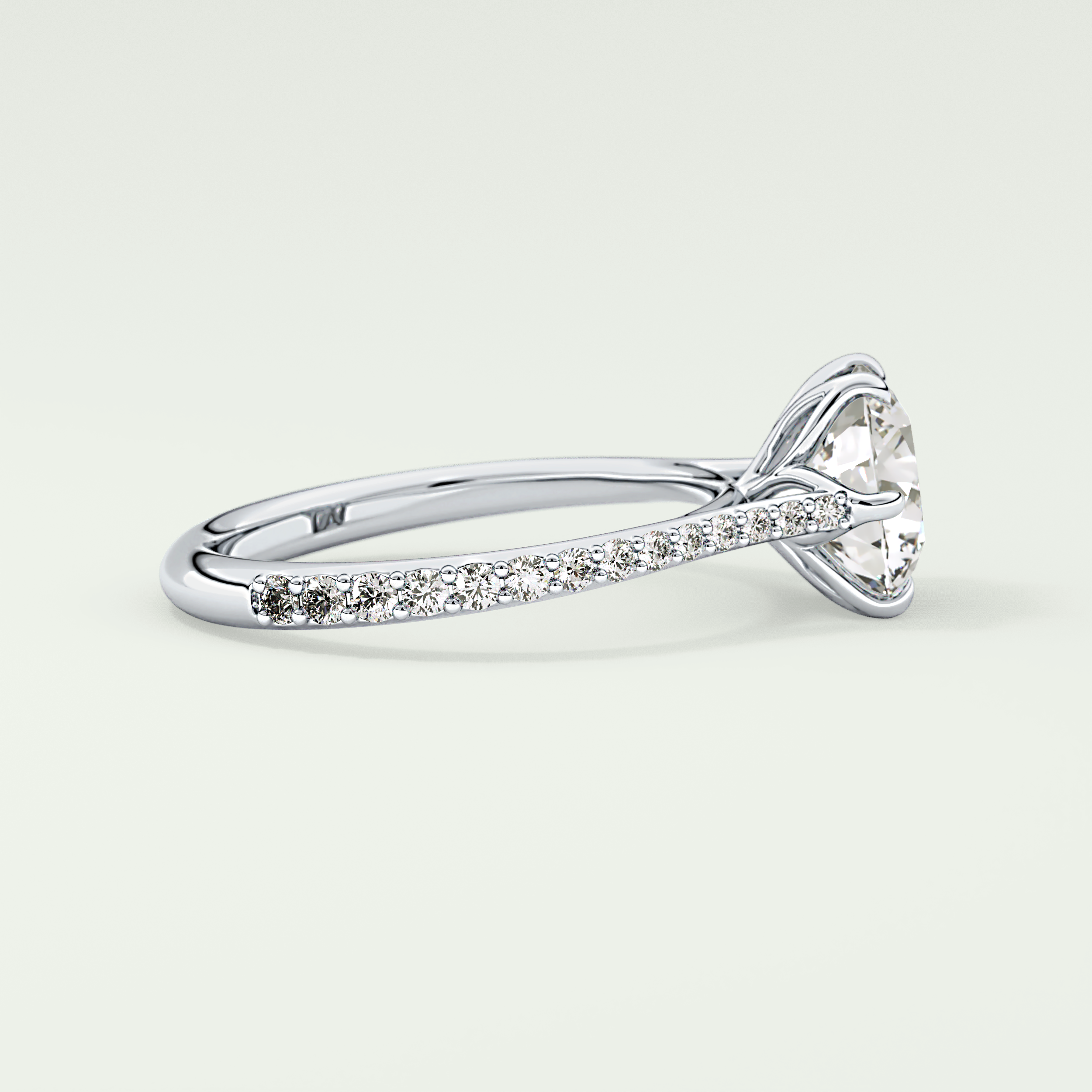 2.0 CT Round Cut Pave Style Lab-Grown Diamond Engagement Ring 15