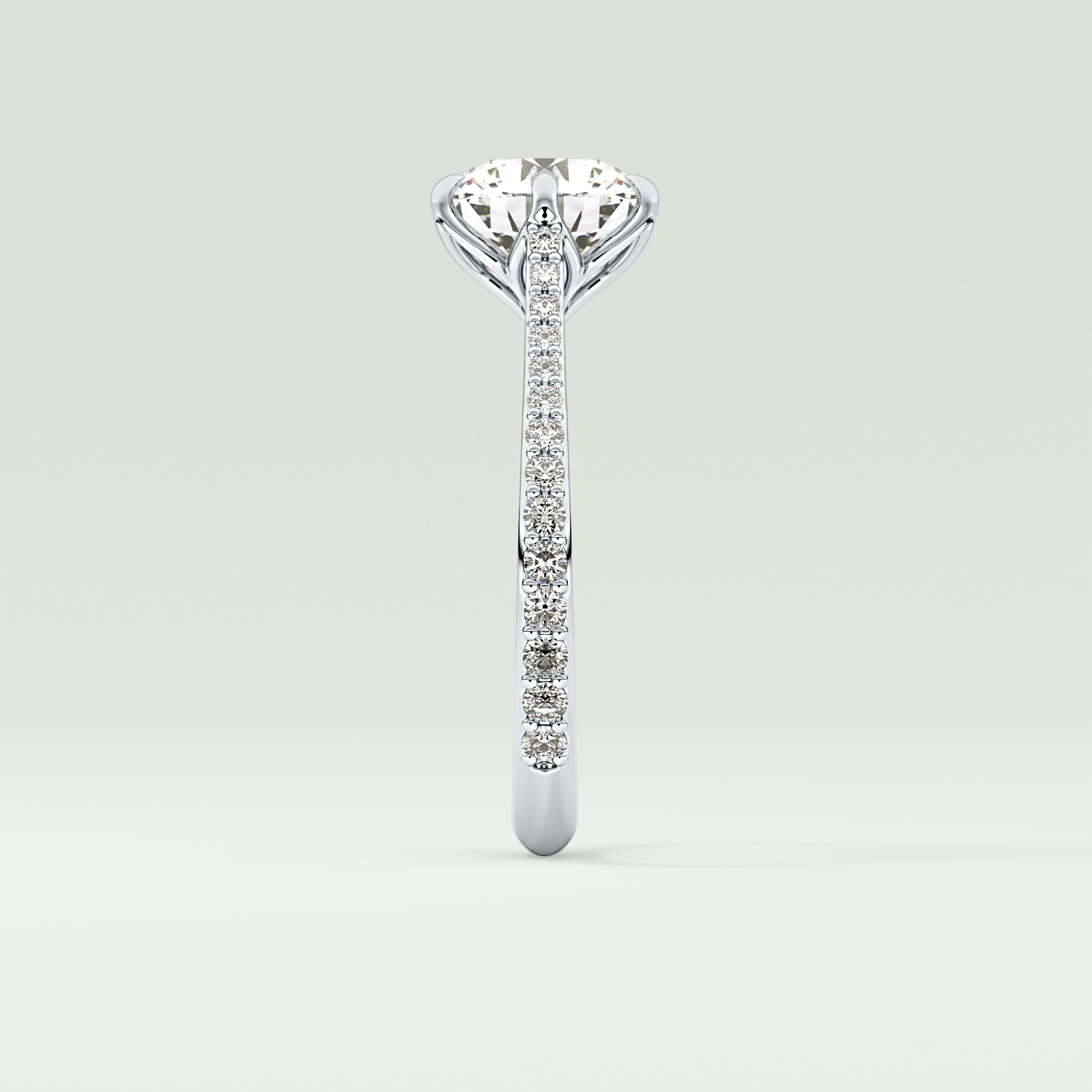2.0 CT Round Cut Pave Style Lab-Grown Diamond Engagement Ring 16