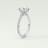 2.0 CT Round Cut Pave Style Lab-Grown Diamond Engagement Ring 17