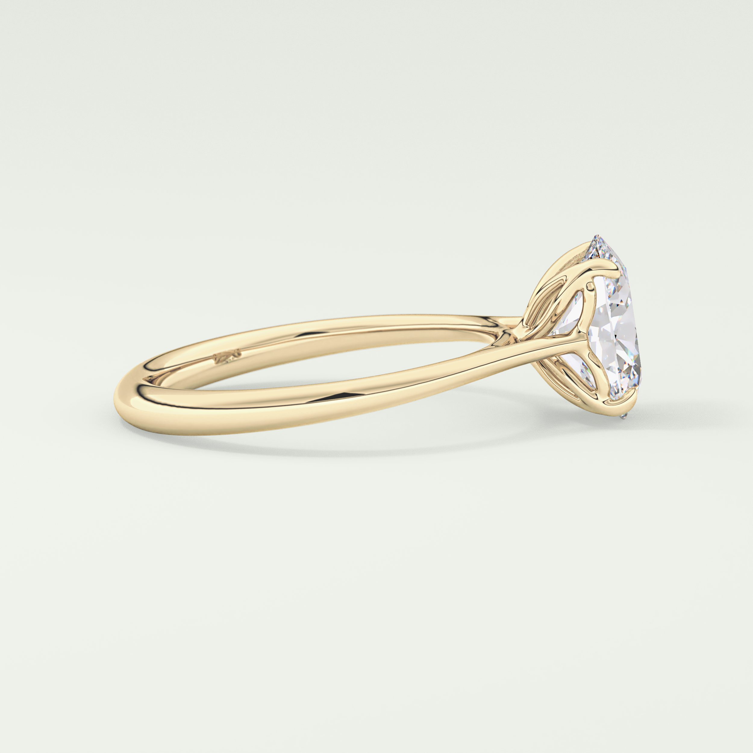 1.5 CT Oval Cut Solitaire Moissanite Engagement Ring 3