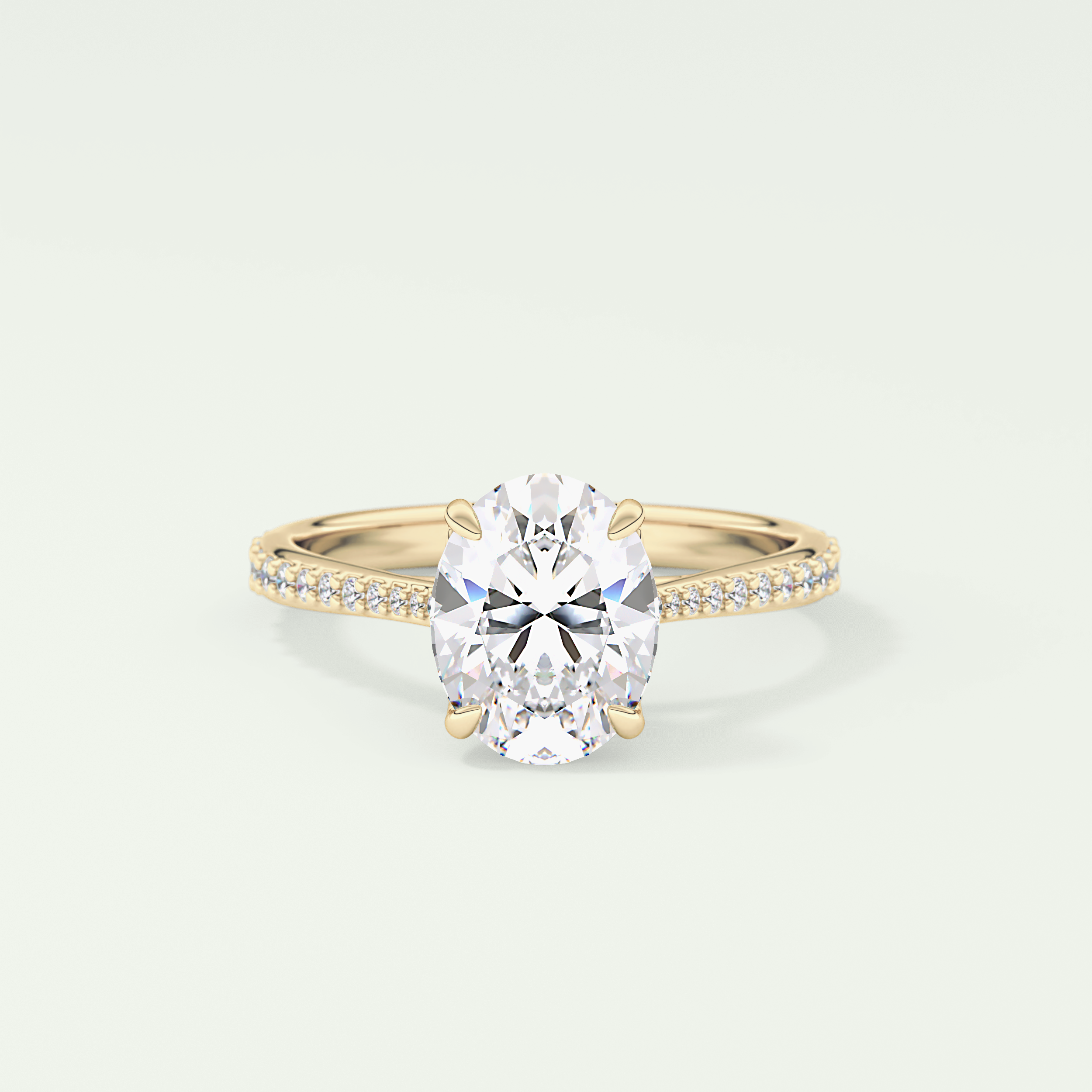 1.5 CT Oval Cut Pave Style Lab-Grown Diamond Engagement Ring 1