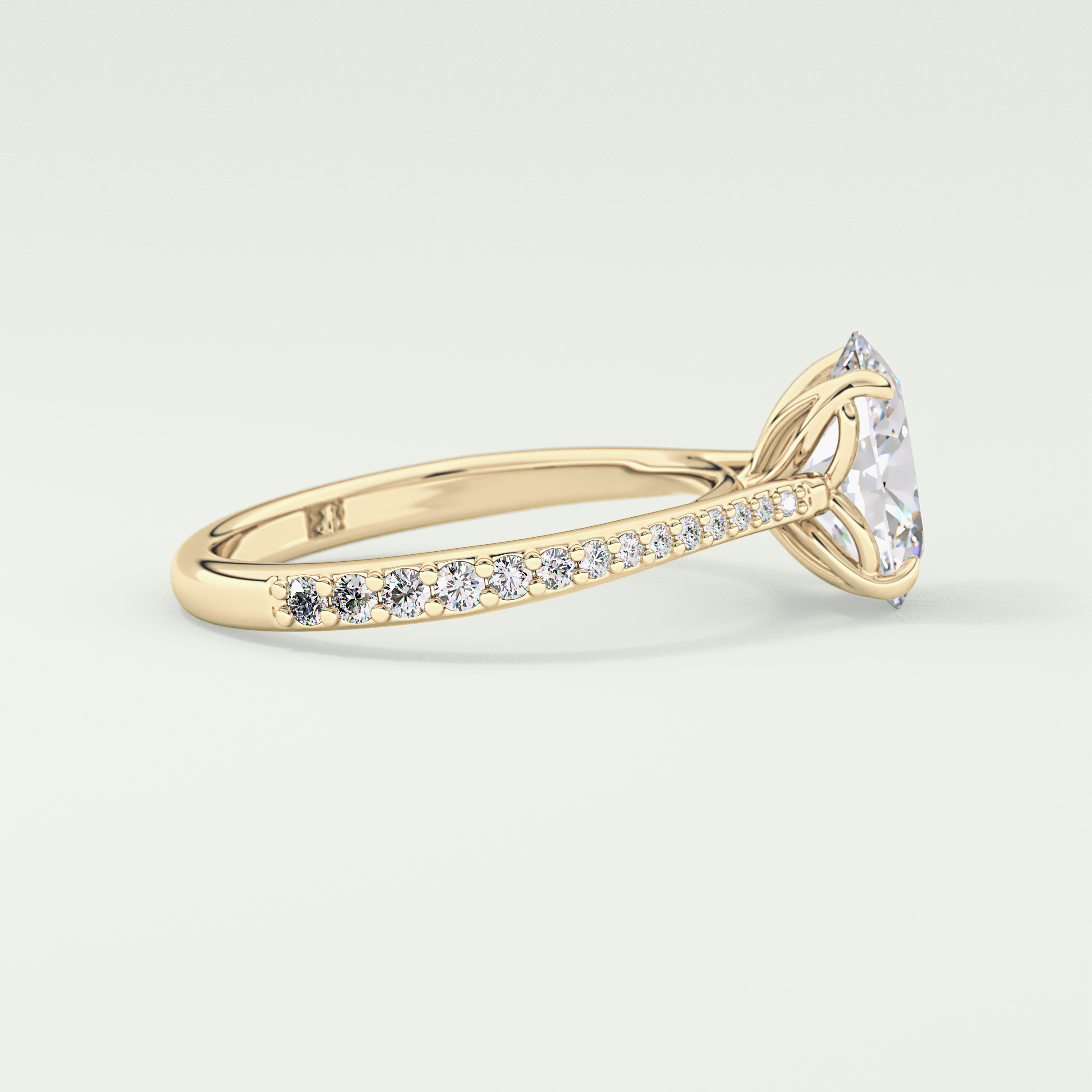 1.5 CT Oval Cut Pave Style Lab-Grown Diamond Engagement Ring 3