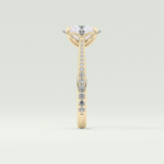 1.5 CT Oval Cut Pave Style Lab-Grown Diamond Engagement Ring 4