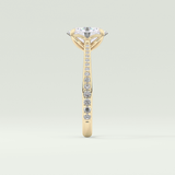 1.5 CT Oval Cut Pave Style Lab-Grown Diamond Engagement Ring 4