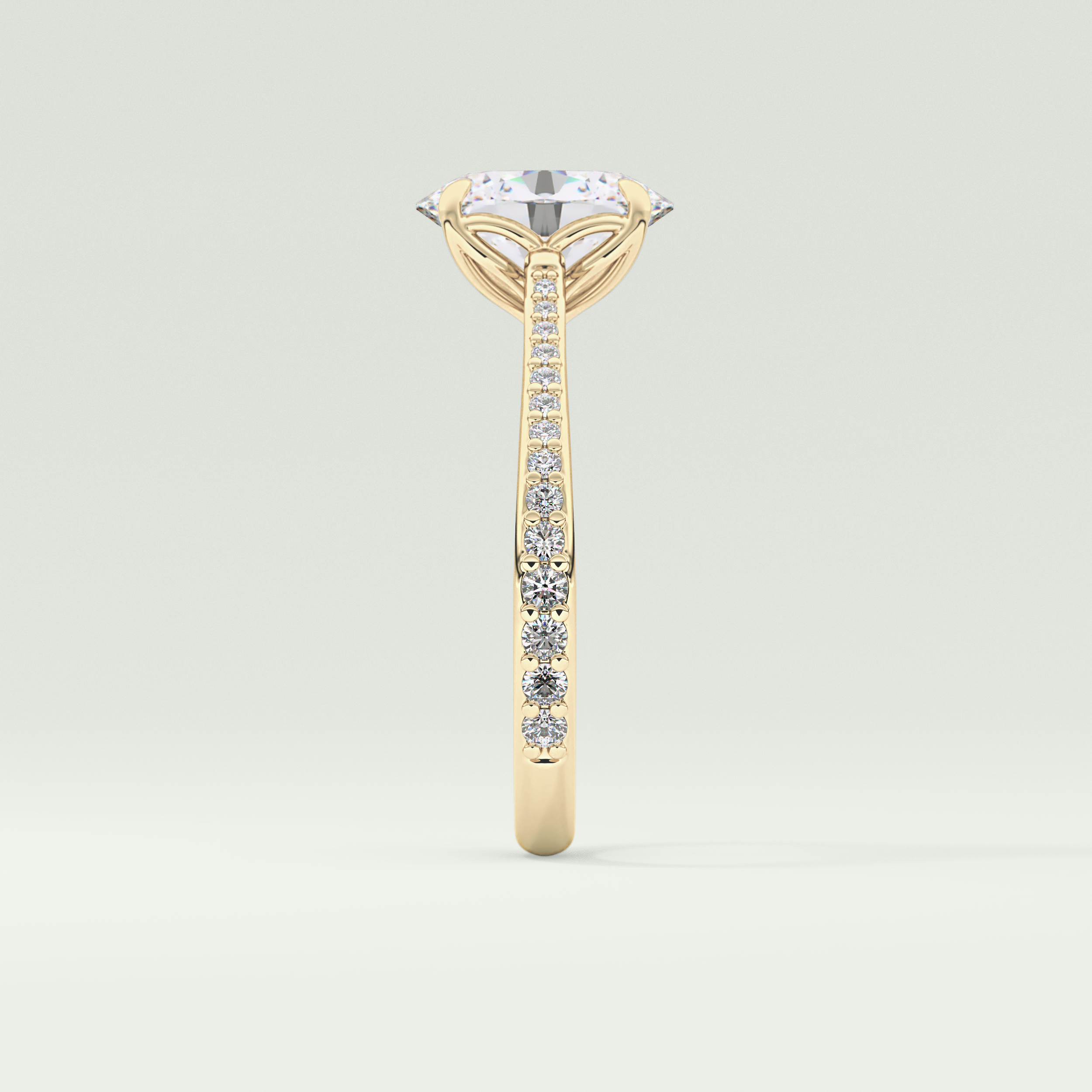 1.5 CT Oval Cut Pave Style Lab-Grown Diamond Engagement Ring 4