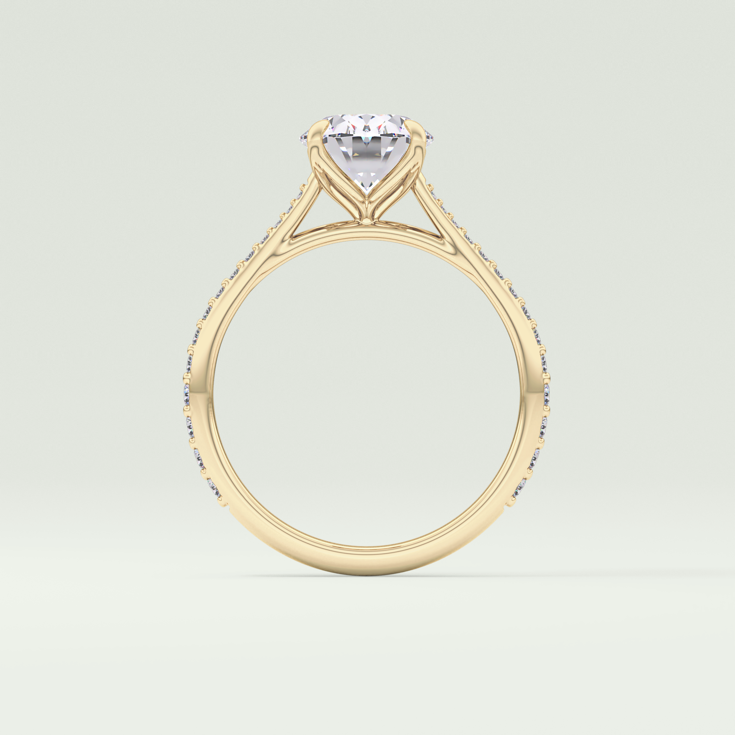 1.5 CT Oval Cut Pave Style Lab-Grown Diamond Engagement Ring 6