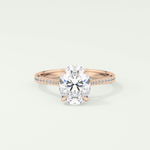 1.5 CT Oval Cut Pave Style Lab-Grown Diamond Engagement Ring 7