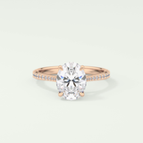 1.5 CT Oval Cut Pave Style Lab-Grown Diamond Engagement Ring 7