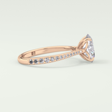 1.5 CT Oval Cut Pave Style Lab-Grown Diamond Engagement Ring 9