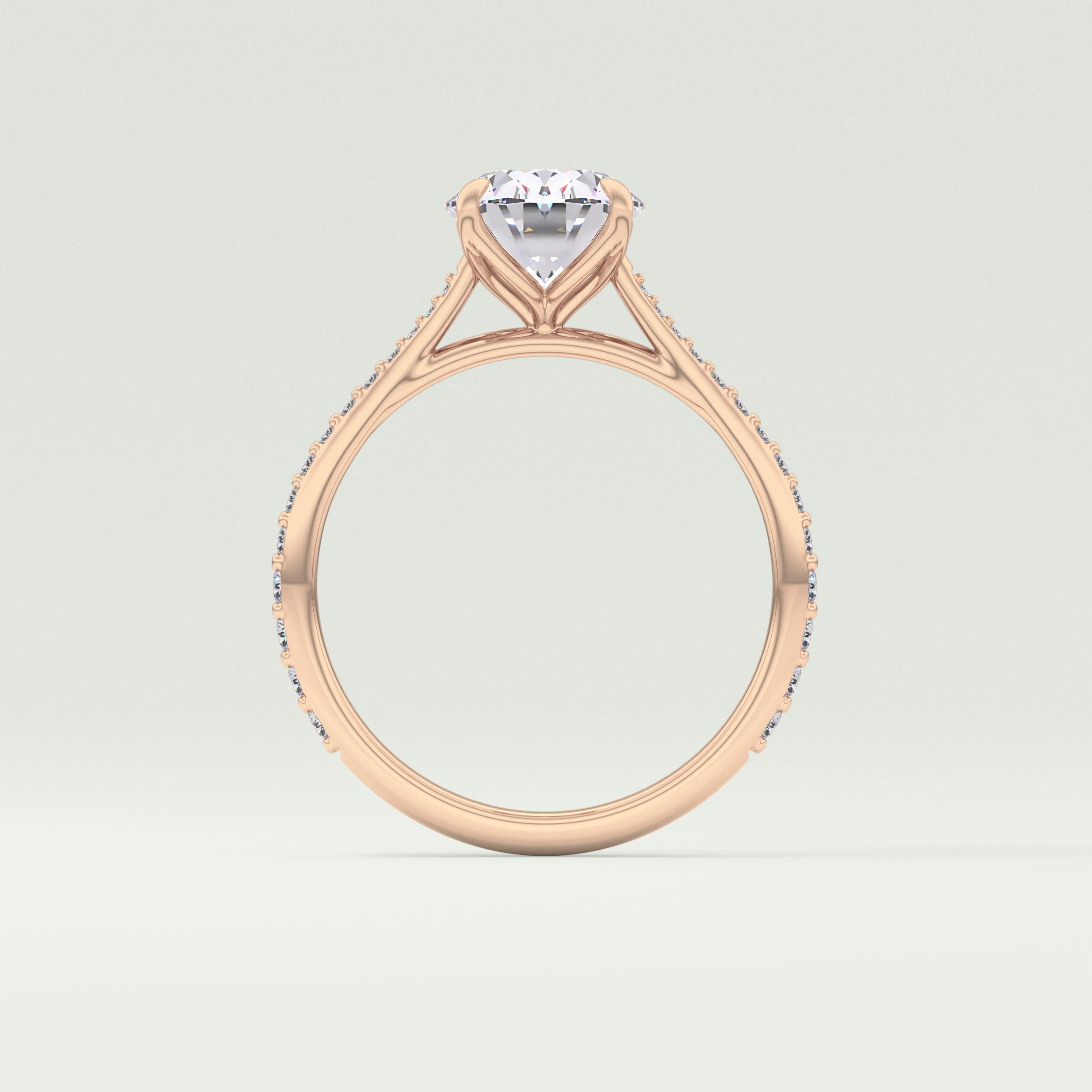1.5 CT Oval Cut Pave Style Lab-Grown Diamond Engagement Ring 12