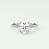 1.5 CT Oval Cut Pave Style Lab-Grown Diamond Engagement Ring 13