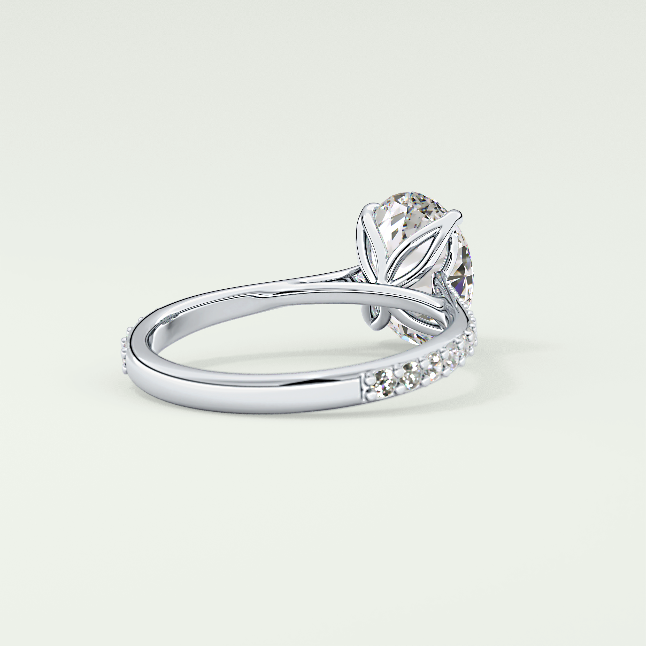1.5 CT Oval Cut Pave Style Lab-Grown Diamond Engagement Ring 14