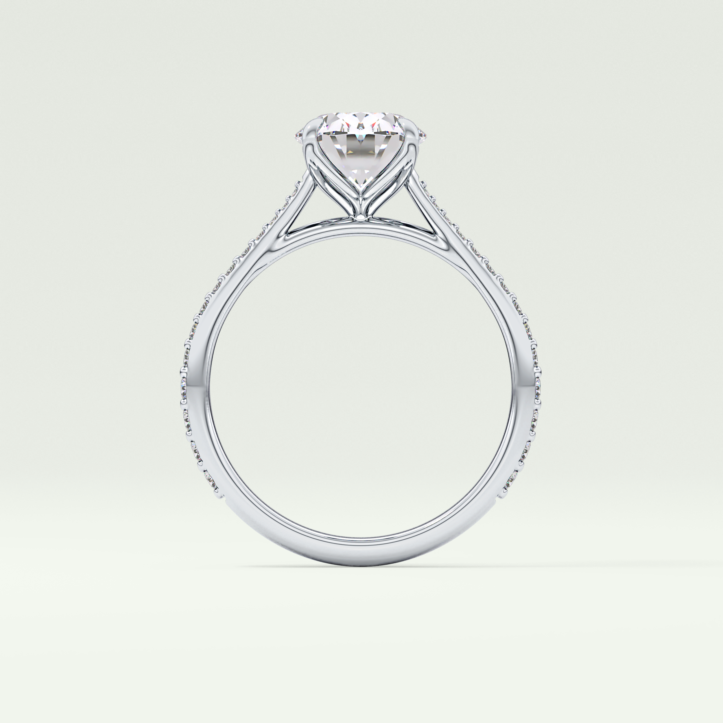 1.5 CT Oval Cut Pave Style Lab-Grown Diamond Engagement Ring 18