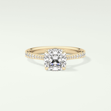 2.0 CT Cushion Cut Pave Style Lab-Grown Diamond Engagement Ring 1