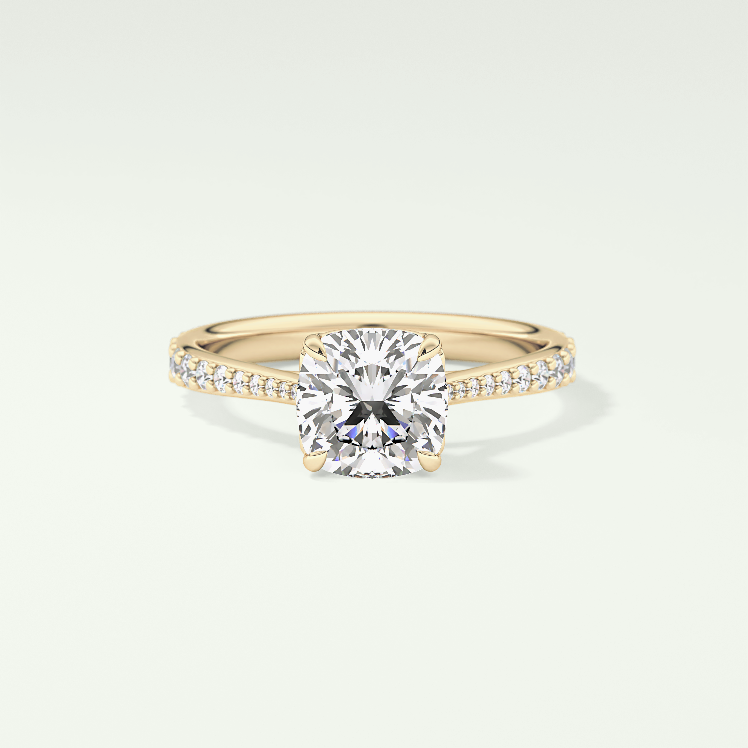 2.0 CT Cushion Cut Pave Style Lab-Grown Diamond Engagement Ring 1
