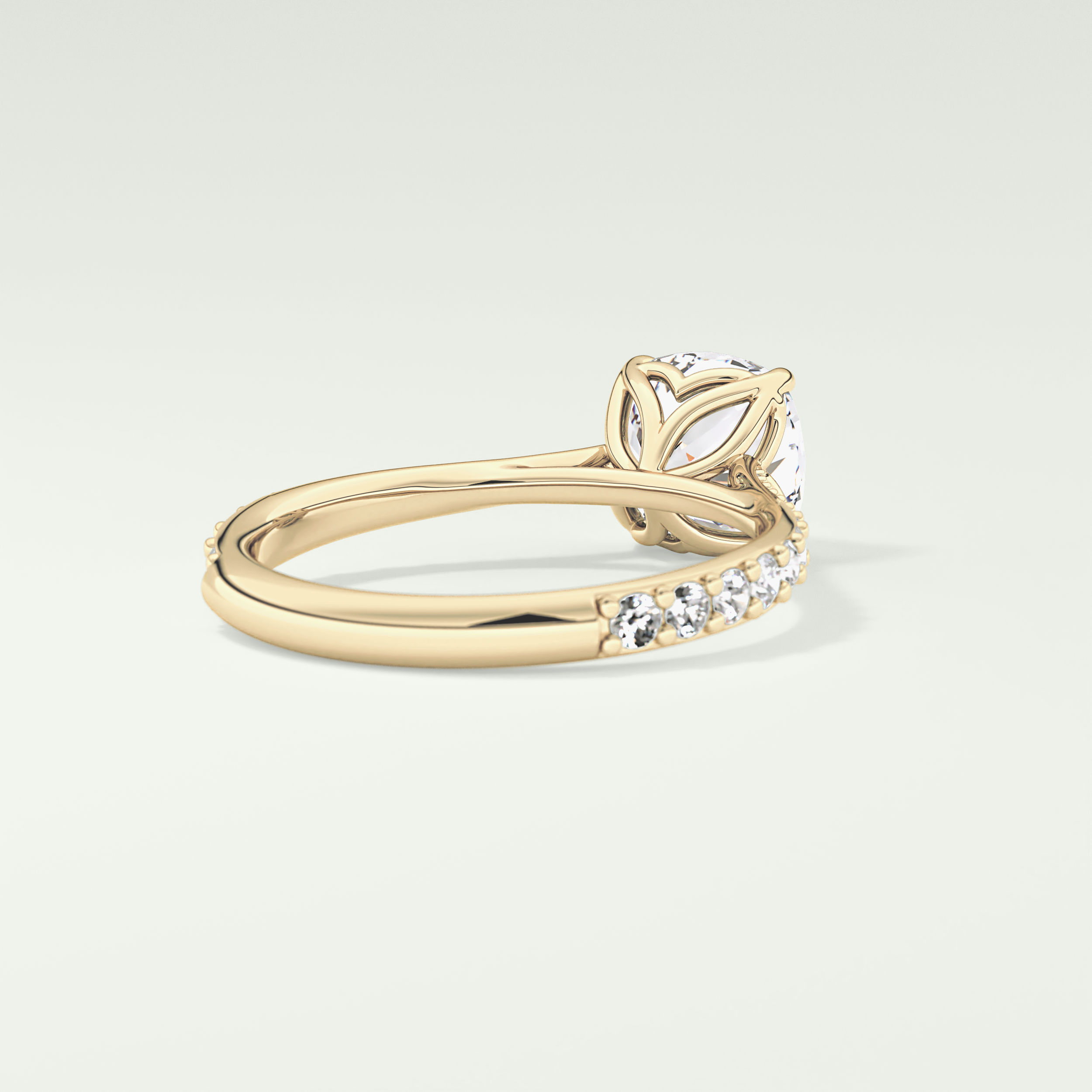 2.0 CT Cushion Cut Pave Style Lab-Grown Diamond Engagement Ring 2