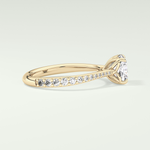 2.0 CT Cushion Cut Pave Style Lab-Grown Diamond Engagement Ring 3