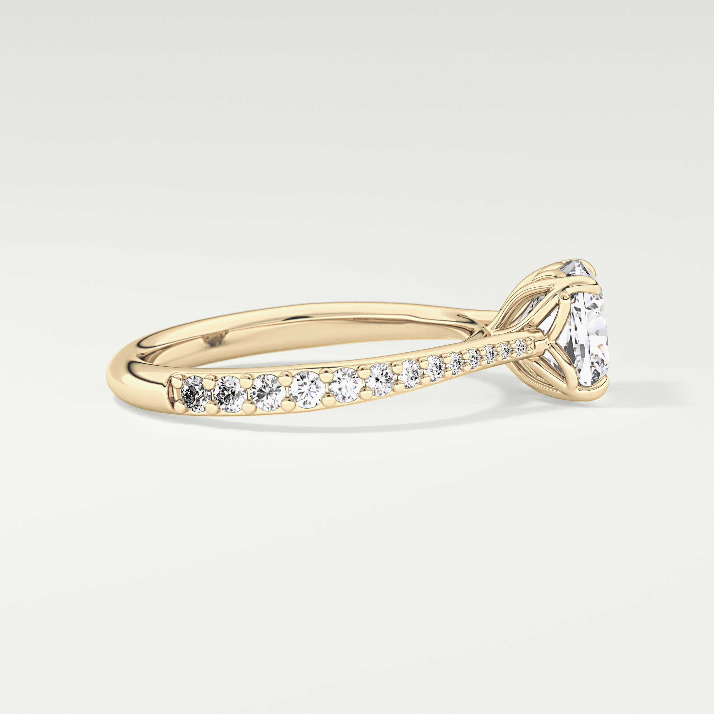 2.0 CT Cushion Cut Pave Style Lab-Grown Diamond Engagement Ring 3