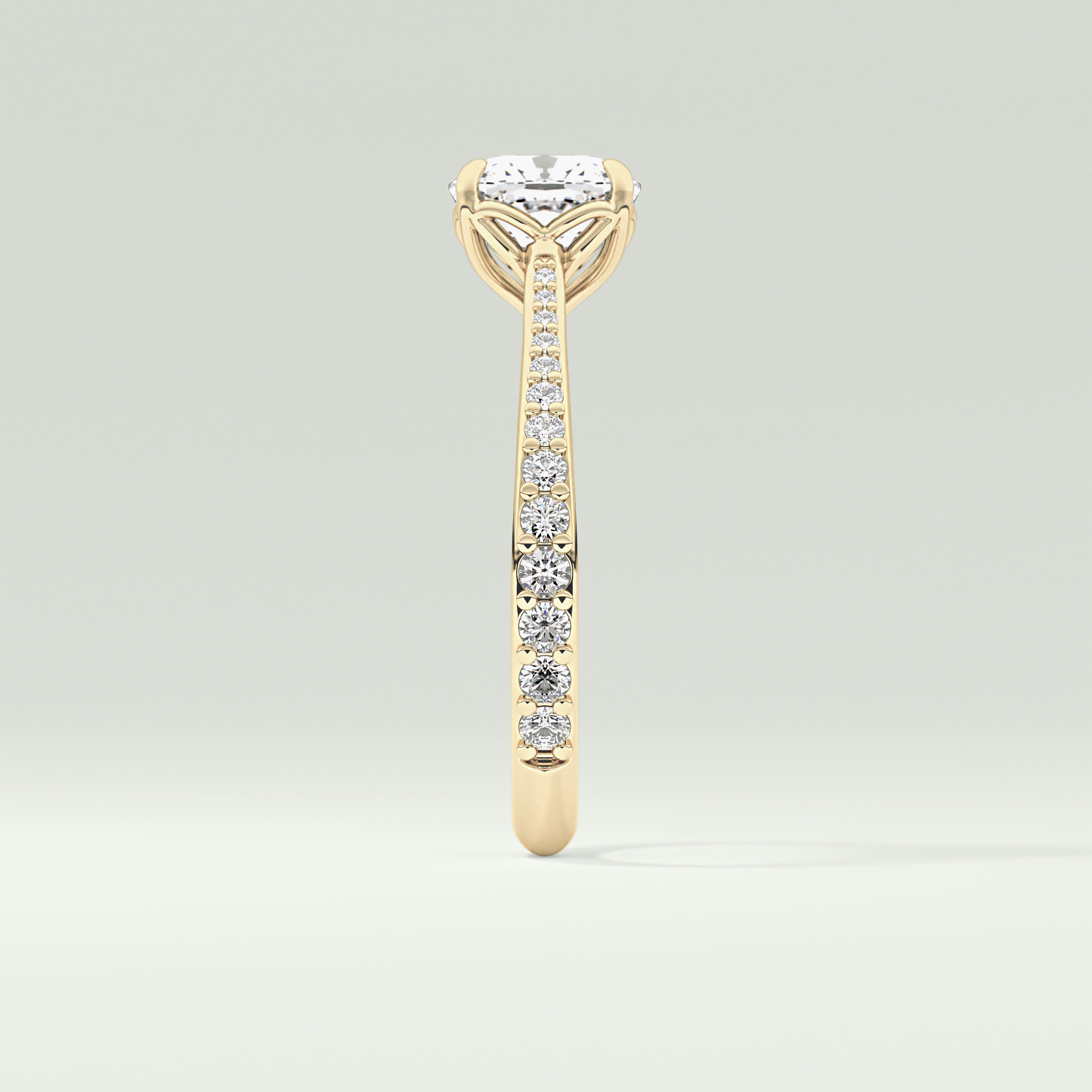 2.0 CT Cushion Cut Pave Style Lab-Grown Diamond Engagement Ring 4