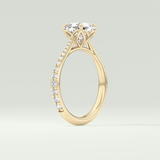 2.0 CT Cushion Cut Pave Style Lab-Grown Diamond Engagement Ring 6