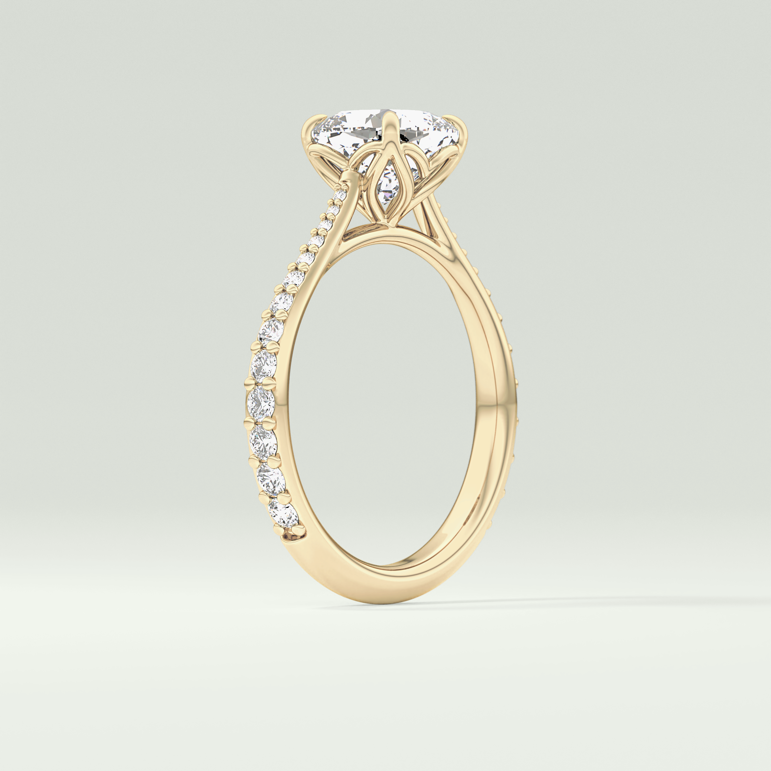 2.0 CT Cushion Cut Pave Style Lab-Grown Diamond Engagement Ring 6