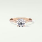 2.0 CT Cushion Cut Pave Style Lab-Grown Diamond Engagement Ring 7